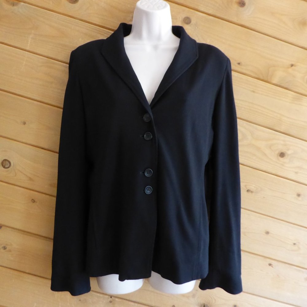 Eileen Fisher Petite Black Soft Blazer Jacket Suit Versatile Office Casual PM